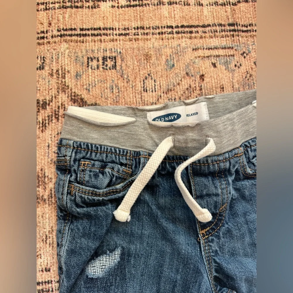 Old Navy Blue Jeans with Gray Waistband